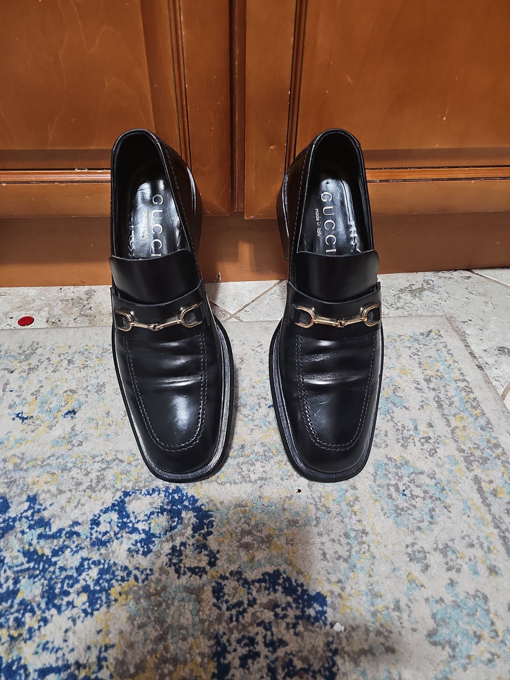 Gucci Men’s Black Leather Horsebit Loafers
